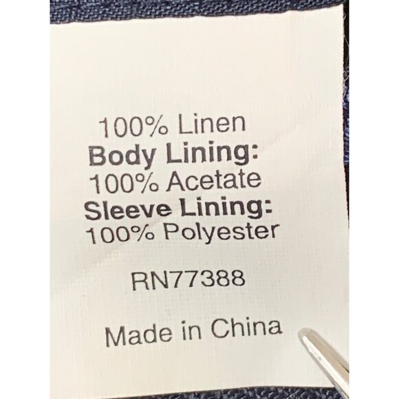 VTG 2007 J.Crew Mens 100% Irish Linen Navy Blue Blazer Jacket 40R RV10317 - Picture 5 of 13